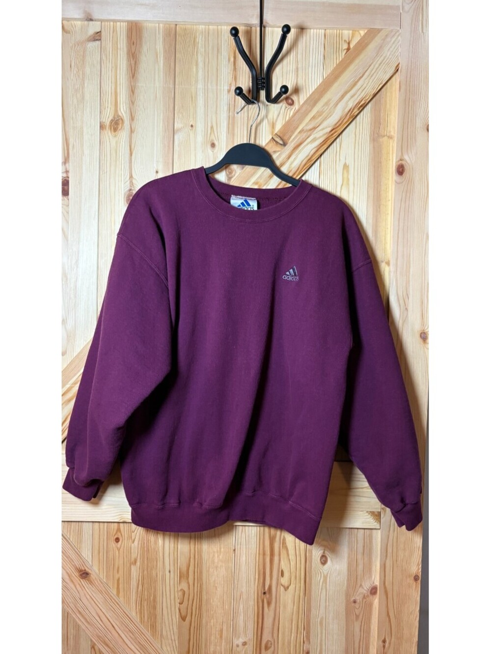 Adidas Men's Maroon Crewneck Sweatshirt Medium